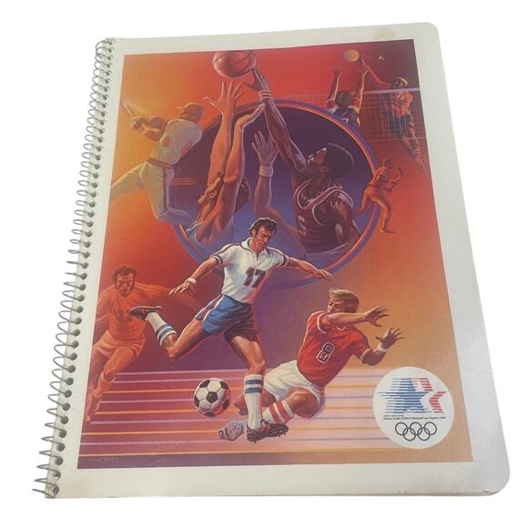 Vintage 1984 Stuart Hall Los Angeles Olympics College Ruled Spiral Notebook - Picture 1 of 4